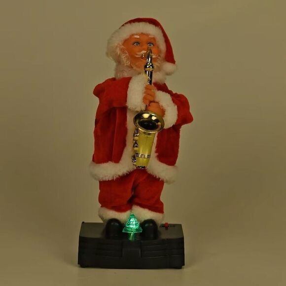 10-inch Electronic Santa Claus with Saxophone Music and Dancing Christmas Decor - Picture 4 of 6